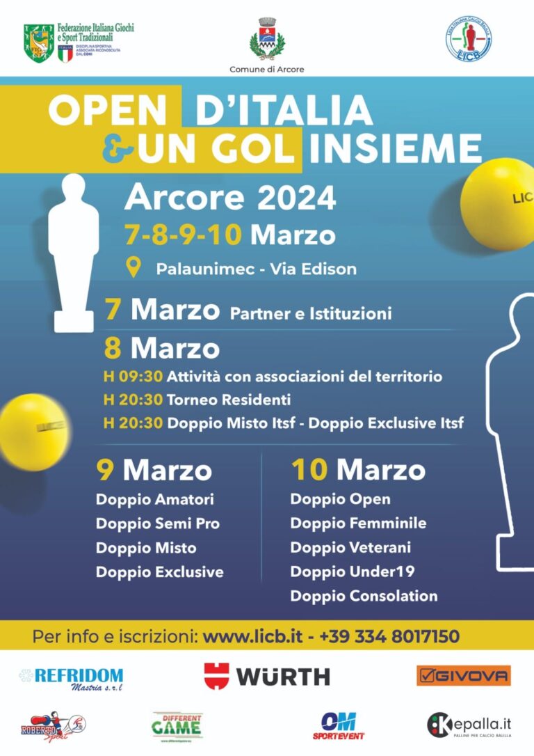 GARA NAZIONALE OPEN D'ITALIA CALCIO BALILLA